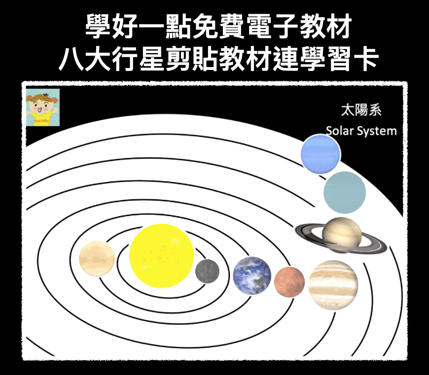 免費電子教材派發:探索太陽系-八大行星剪貼教材連學習卡 – Learn Better 學好一點